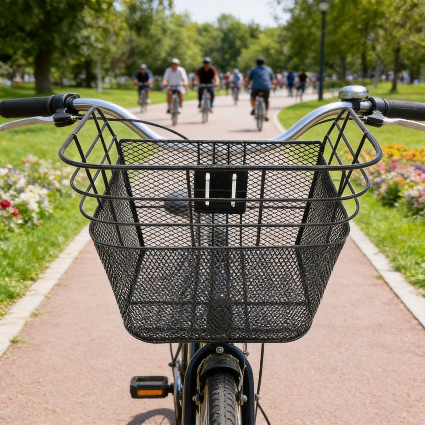 abnehmbarer Mesh-Frontfahrradkorb mit Schnellverschlussbefestigung Brehn