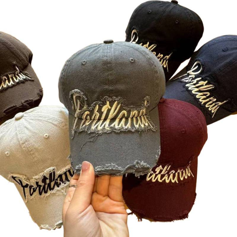 Unisex Distressed Baumwoll Baseballkappe Brehn