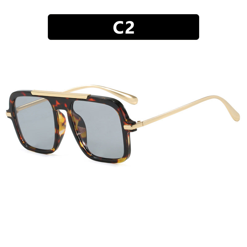Damen quadratische Designer-Sonnenbrille mit goldenen Akzenten und schützendem UV-Filter Brehn