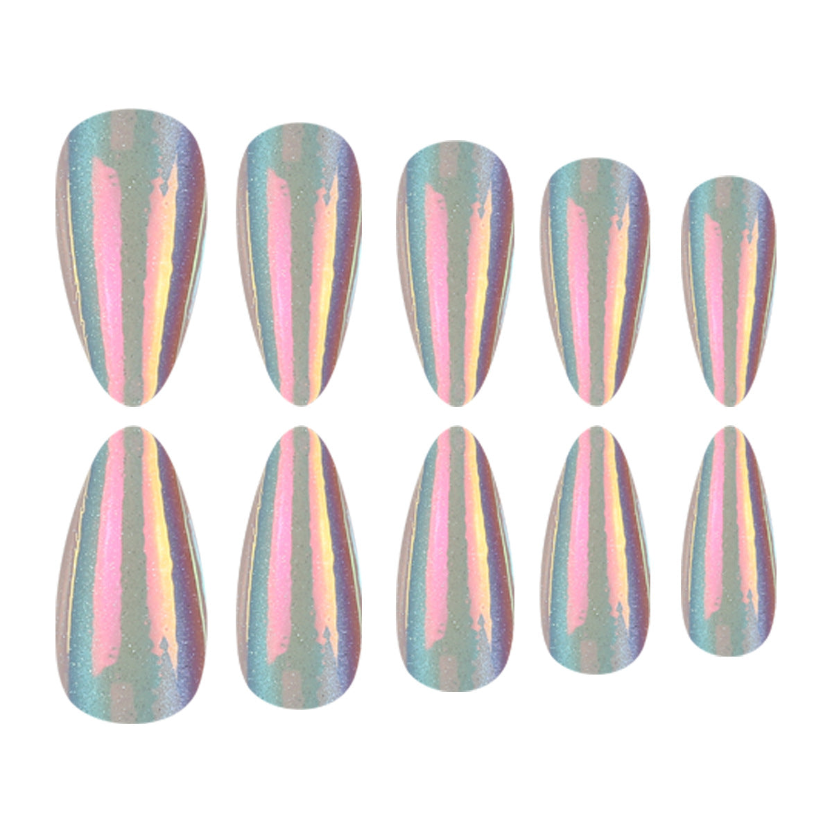 Glamouröse Stiletto Press-On Nägel mit schillerndem Finish Brehn