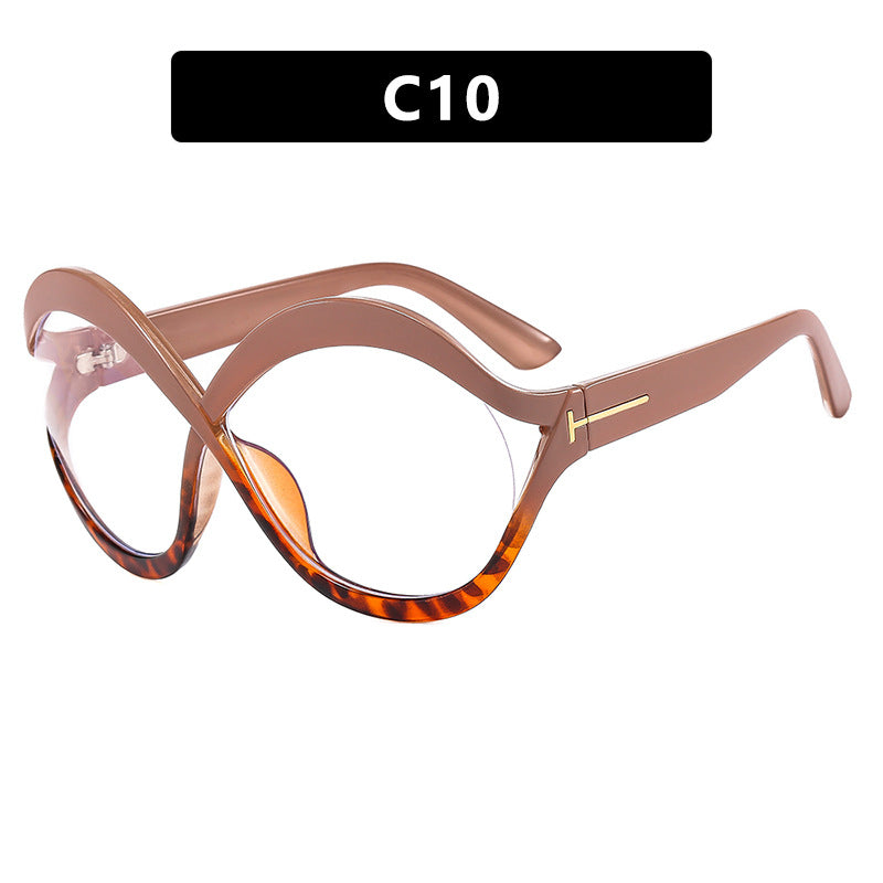 Damen extravagante Cat-Eye Sonnenbrille mit geschwungenem Rahmen Brehn