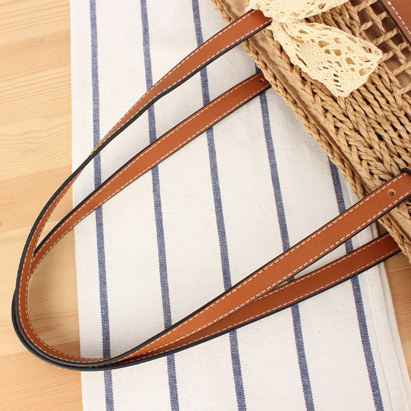 Elegante Geflochtene Basttasche mit Lederakzent Brehn