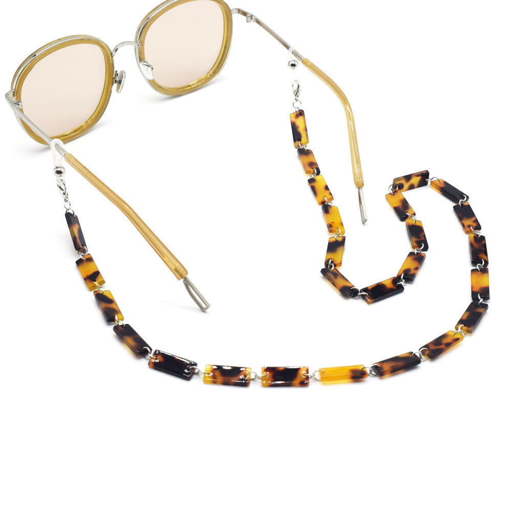 Stylische Schildpatt-Muster Brille Kette Brehn