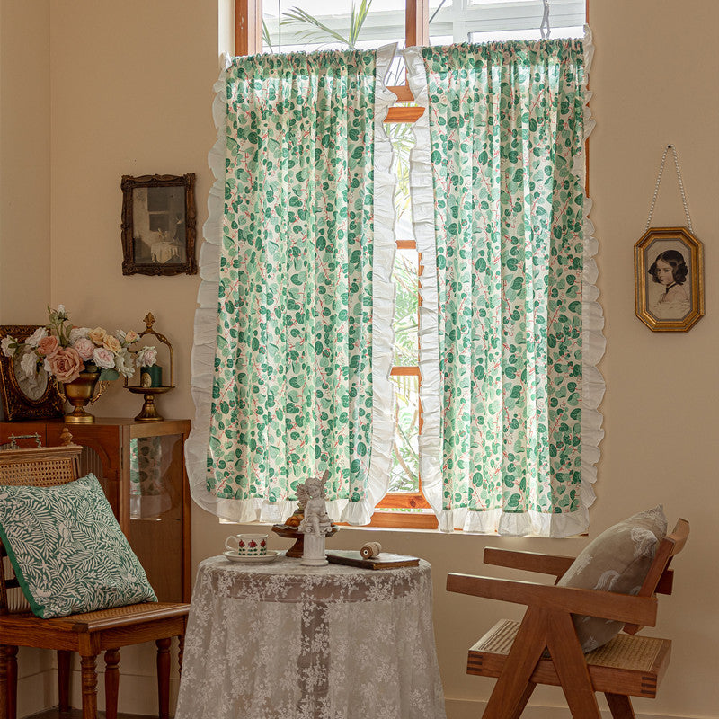 Floral Print Transparente Fenstervorhänge