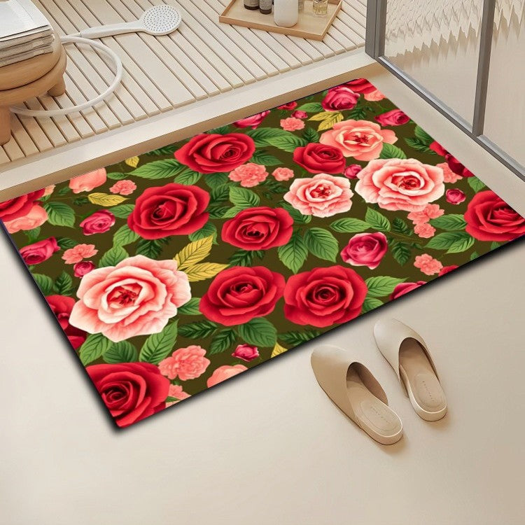 Florales Design Badezimmermatte Brehn
