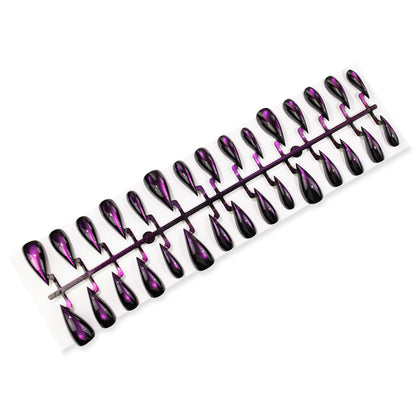 Künstlerisches Stiletto Press-On Nagelset mit glänzendem Finish Brehn