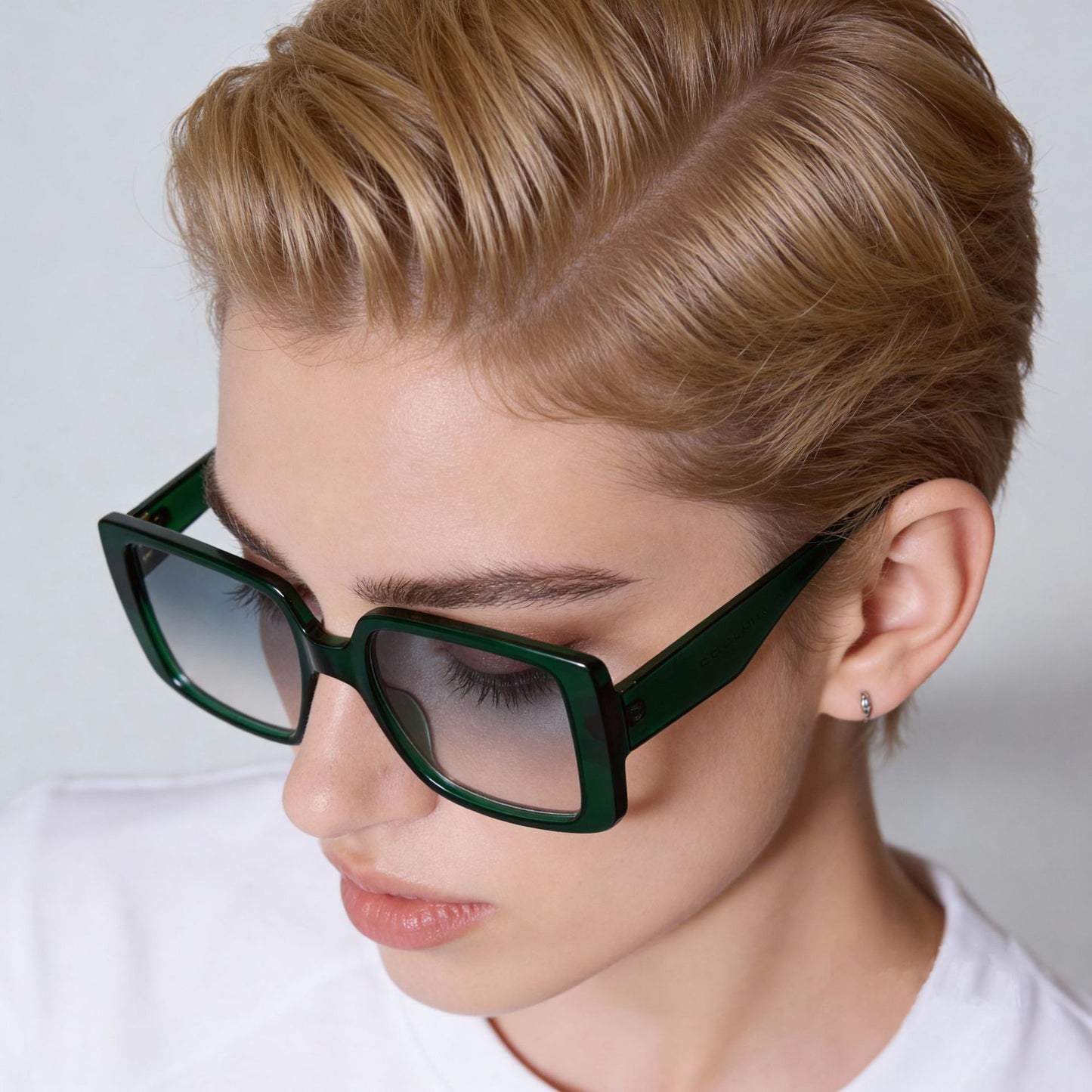Damen moderne quadratische Sonnenbrille mit verspiegelten Gläsern Brehn
