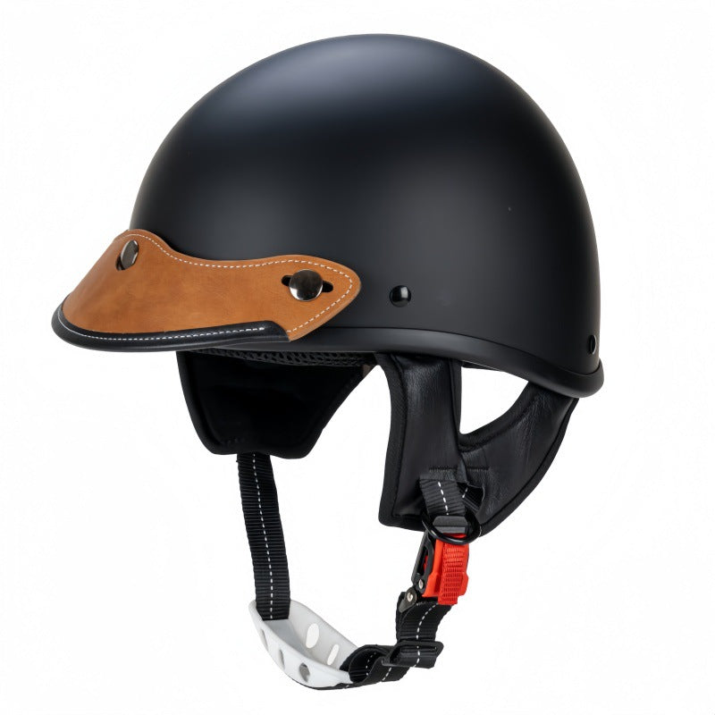 Retro Open-Face Motorradhelm mit Visier Brehn