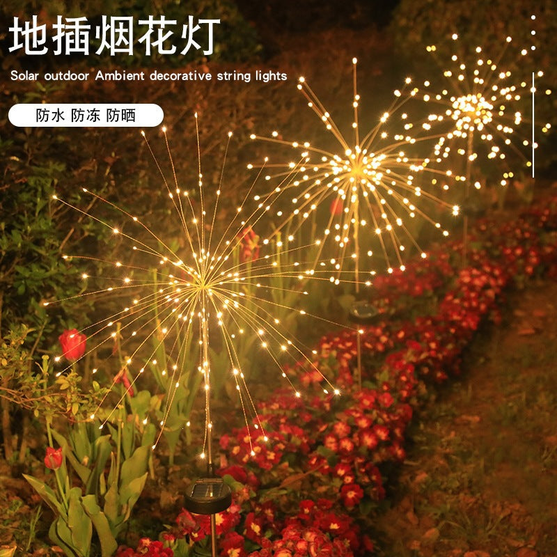 Solar Firework Gartenstecker LED Sternenexplosion Licht mit teleskopierbarem Edelstahlstecker Brehn