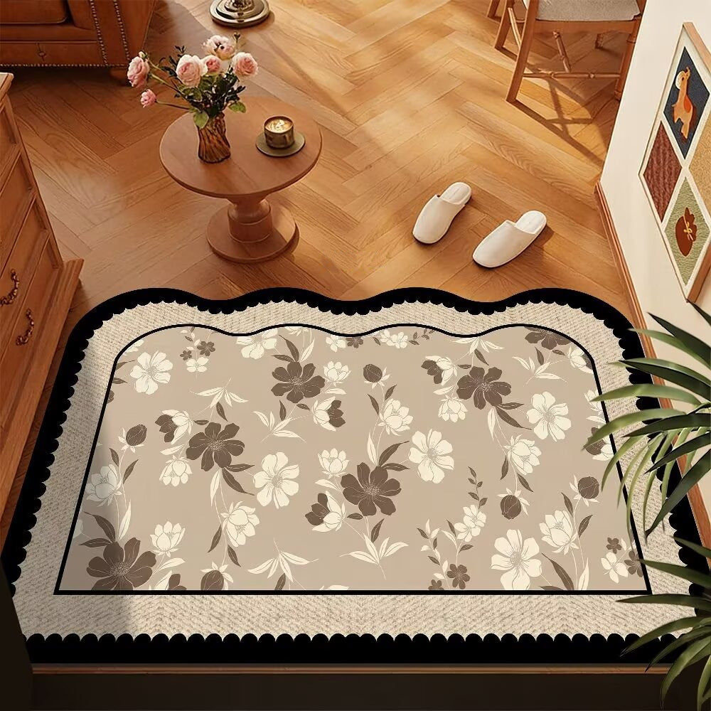 Floraler Rand Bereich Teppich