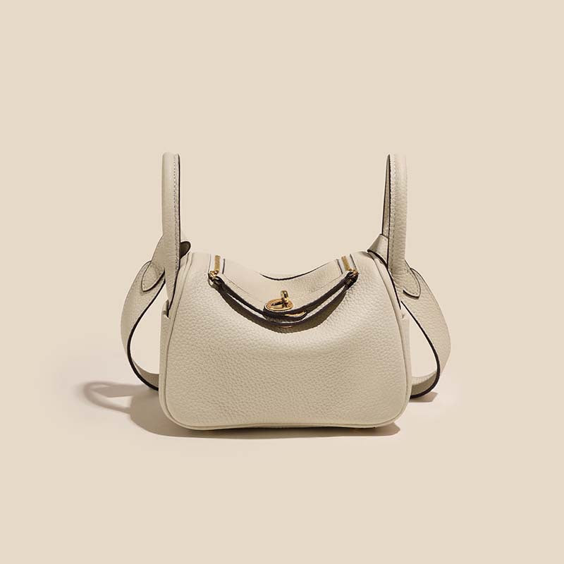 Strukturierte Lederhandtasche Brehn