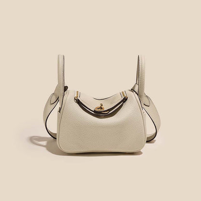 Strukturierte Lederhandtasche Brehn