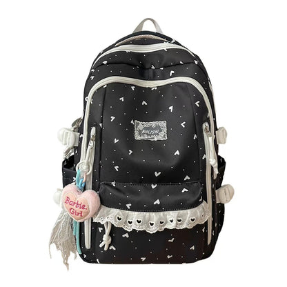 Herz-Muster Multi-Compartt Rucksack Brehn