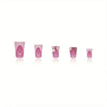 3D Blumen- und Bänder-Press-On-Nagelset Brehn