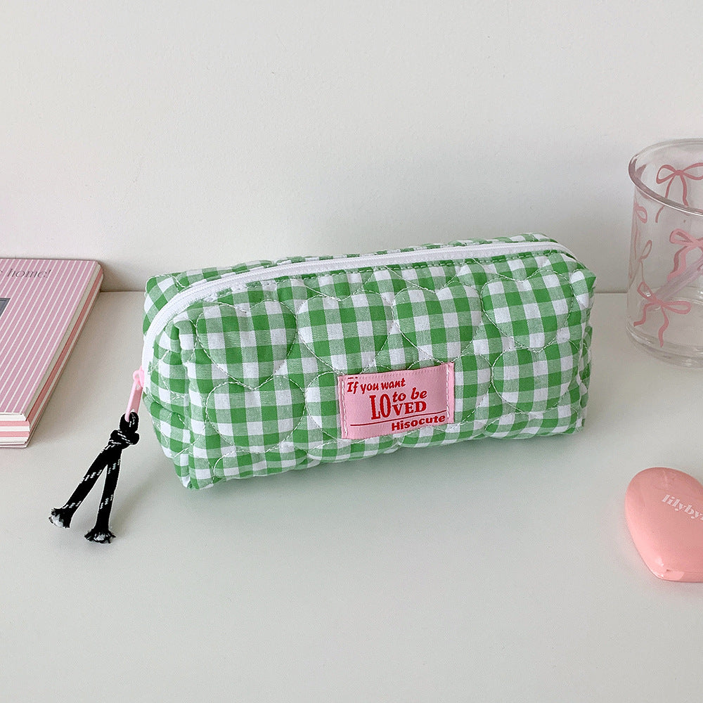 Gepatchtes Gingham Stiftetui Brehn