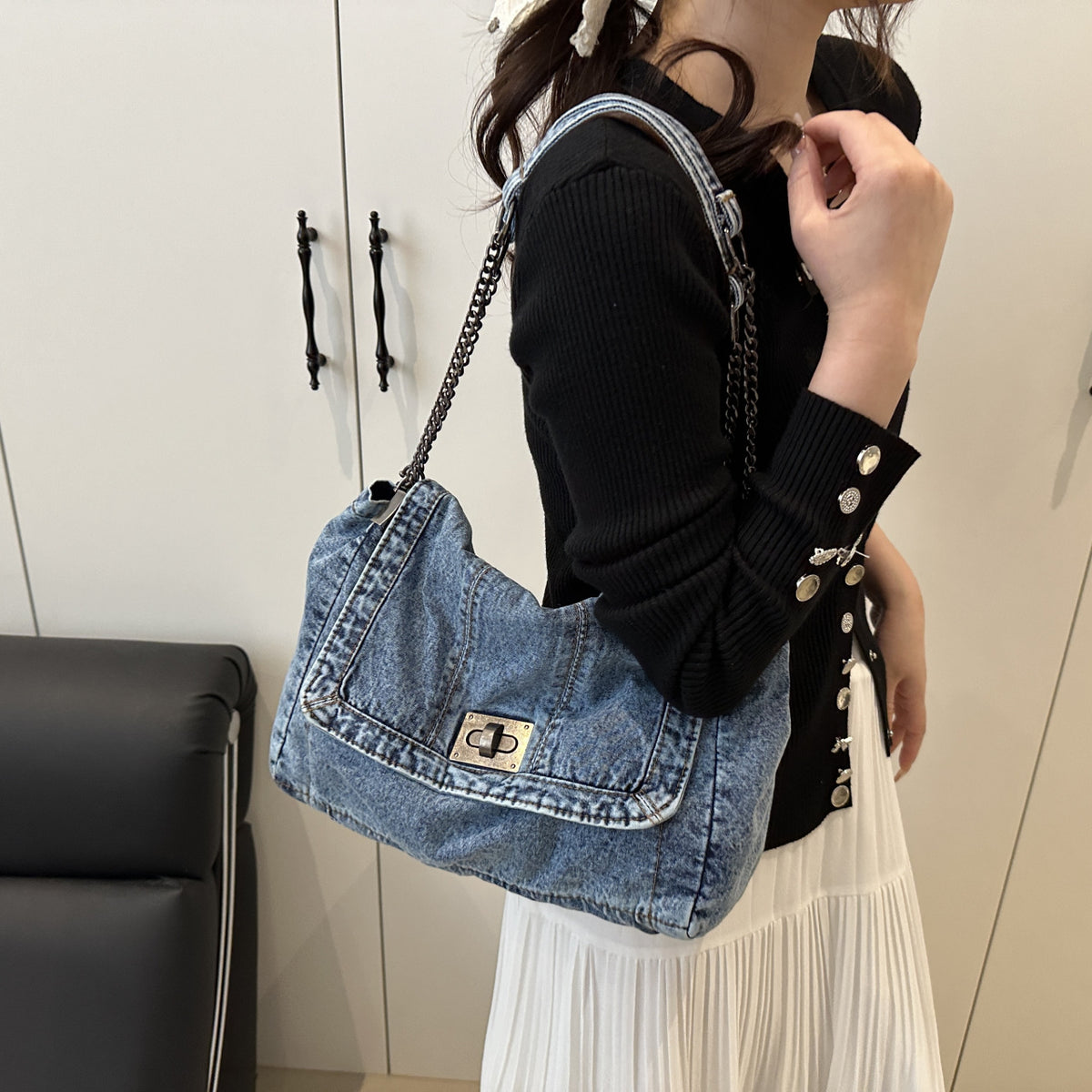 Chic Denim Umhängetasche