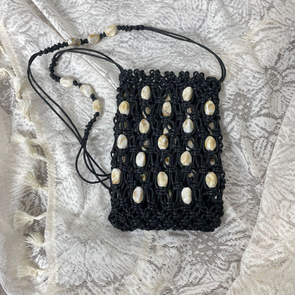 Handgeknüpfte Umhängetasche mit Muscheln Brehn
