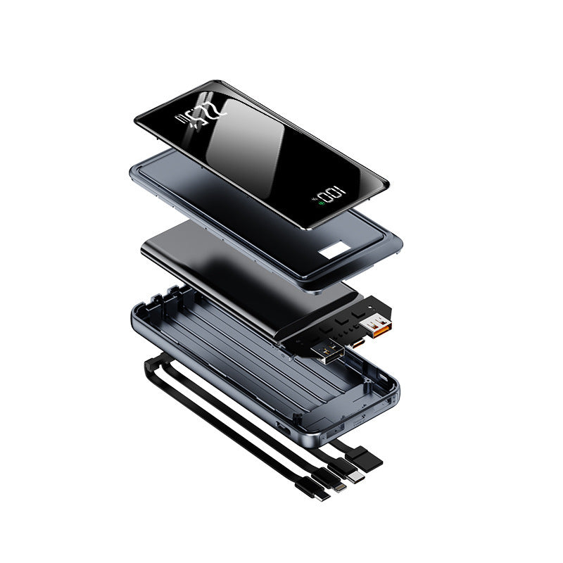 Tragbare Powerbank mit Integriertem Kabelmanagement und Digitalem Ladeindikator Brehn