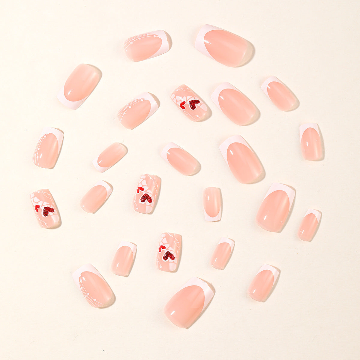 Herz-Beschmückte Acryl-Nagelkunsterweiterungen Brehn