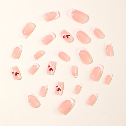 Herz-Beschmückte Acryl-Nagelkunsterweiterungen Brehn