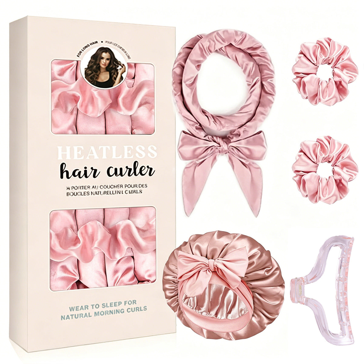 Satin Hitzefreies Haarwickel-Set