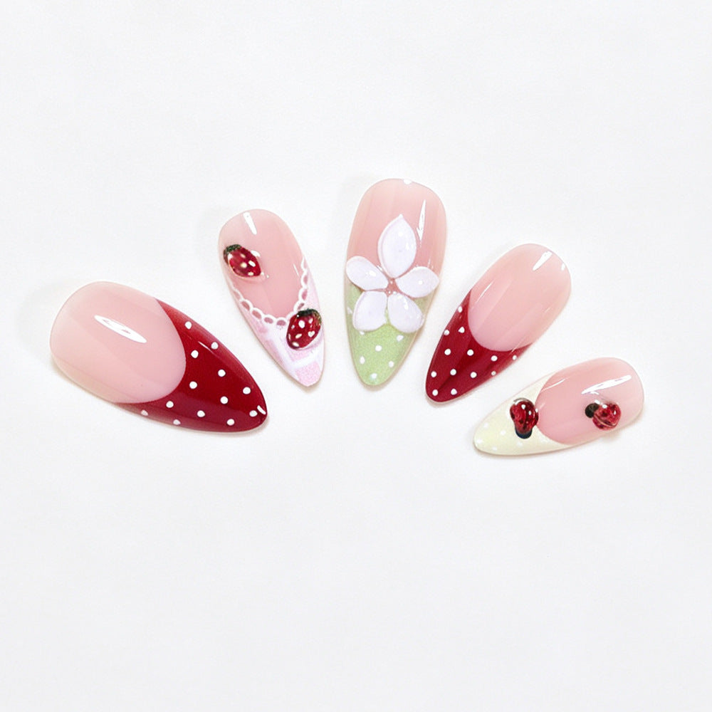 Kreatives Blumendesign Press-On Nagelkunst Set Brehn