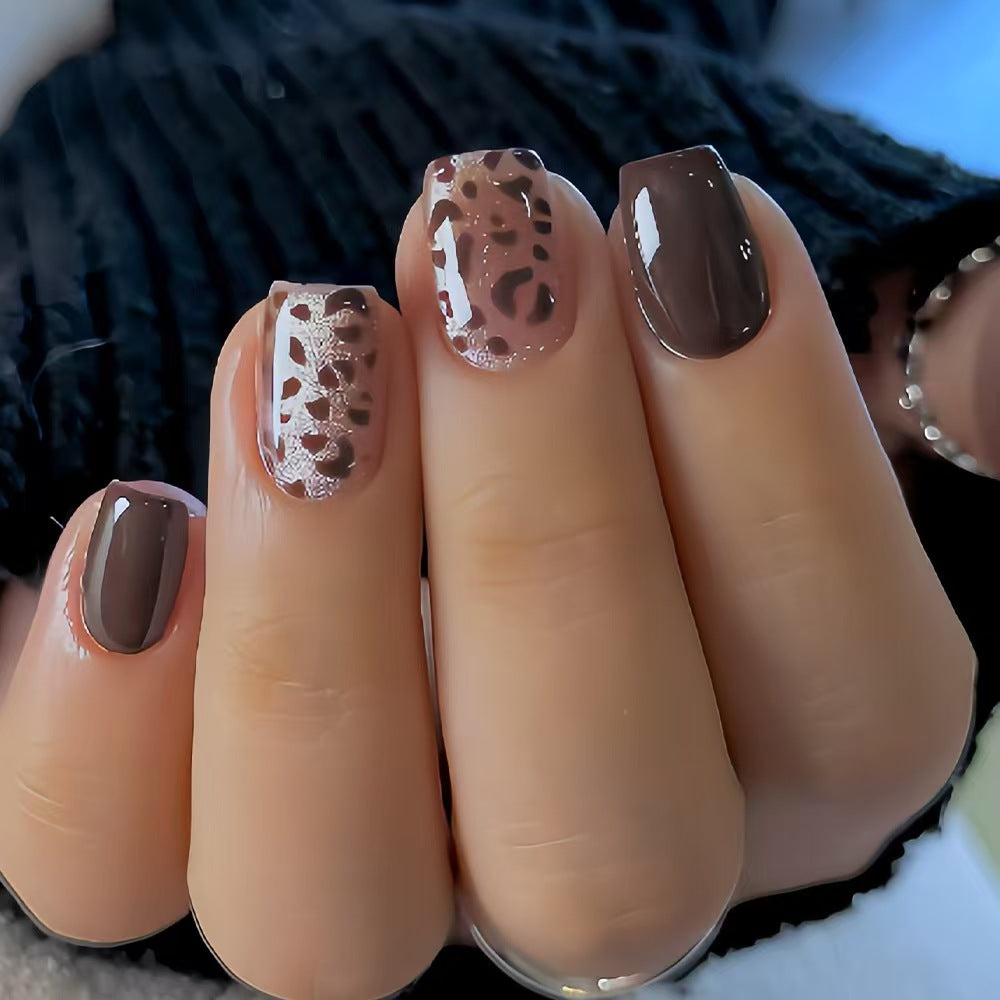 Künstliche Kunstfingernägel mit Modernem Leopardenmotiv Brehn