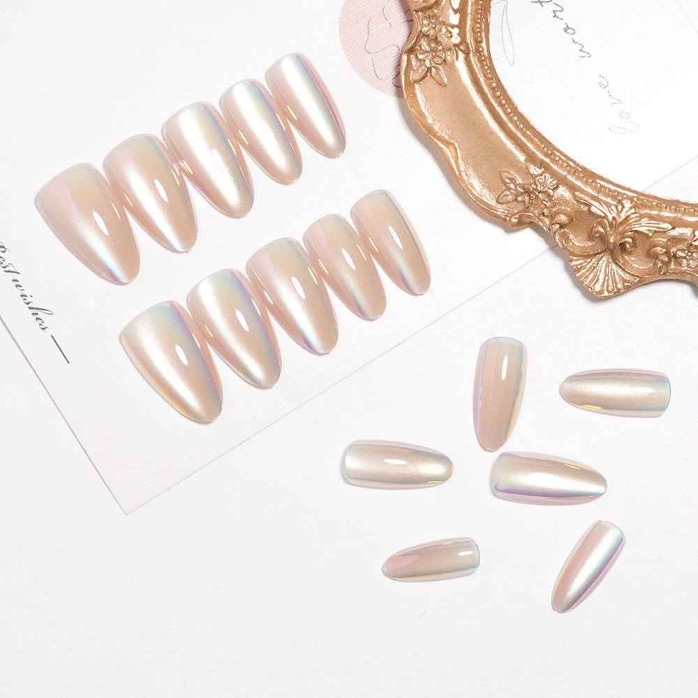 Iridescent Glossy Press-On Nail Set Brehn