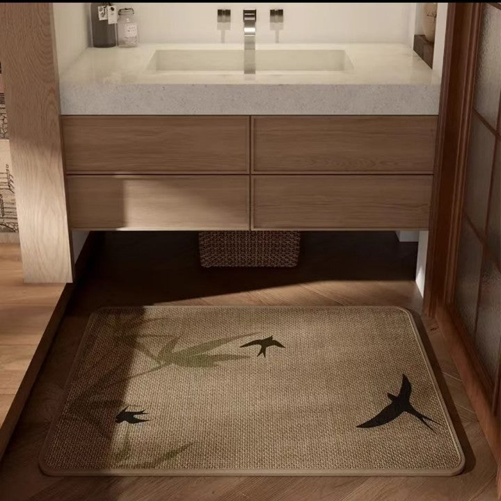 Strukturierter Floral Design Badezimmermatte