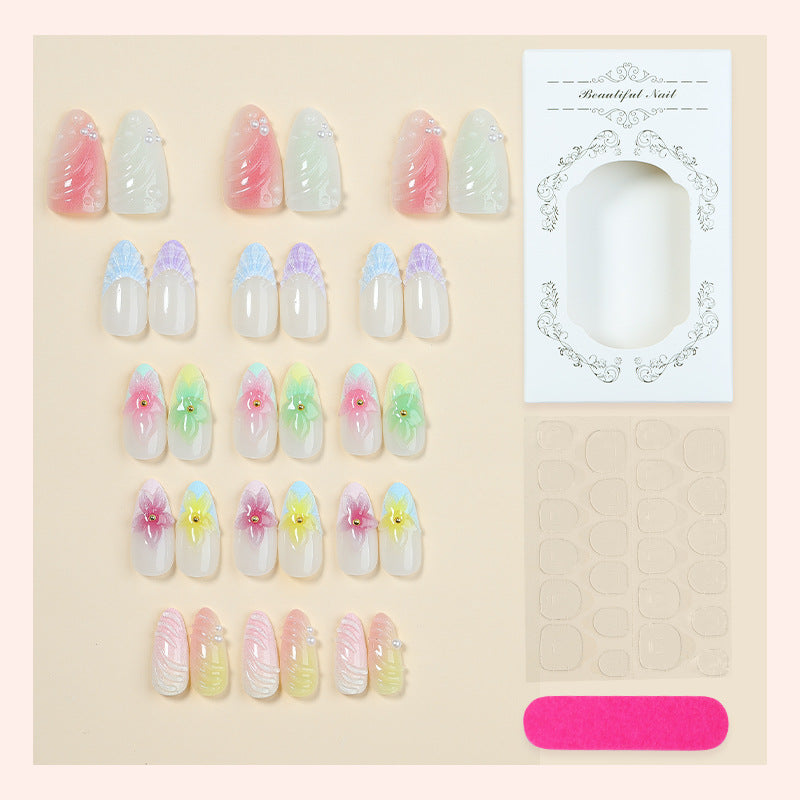 Dekoratives florales Nagelkunst Press-On-Set Brehn