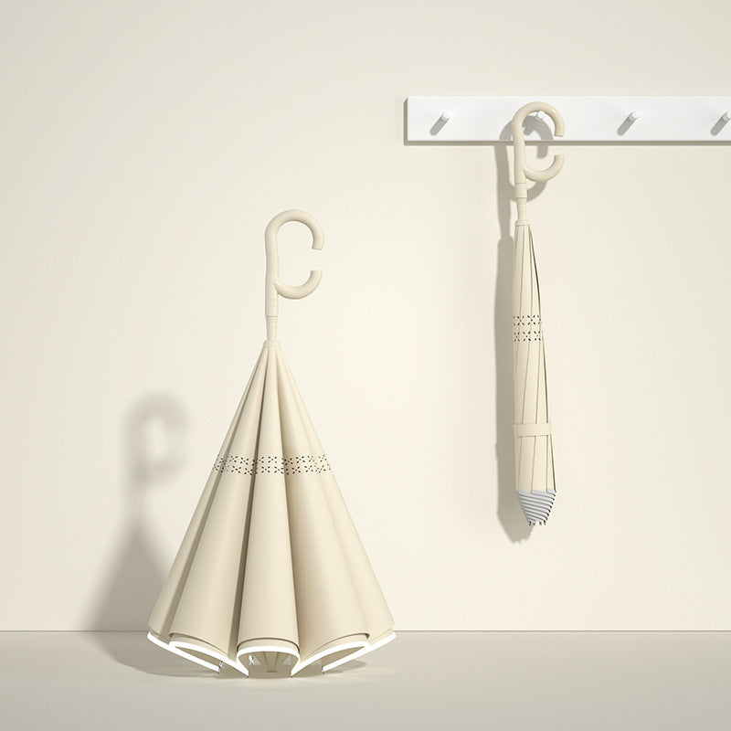 Damen innovativer Mini-Faltschirm mit ergonomischem Handgriff Brehn
