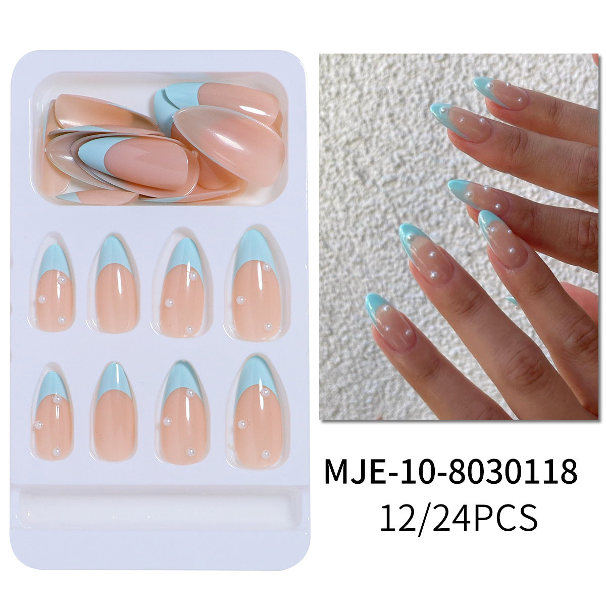Elegantes French Tip Press-On Nail Set Brehn