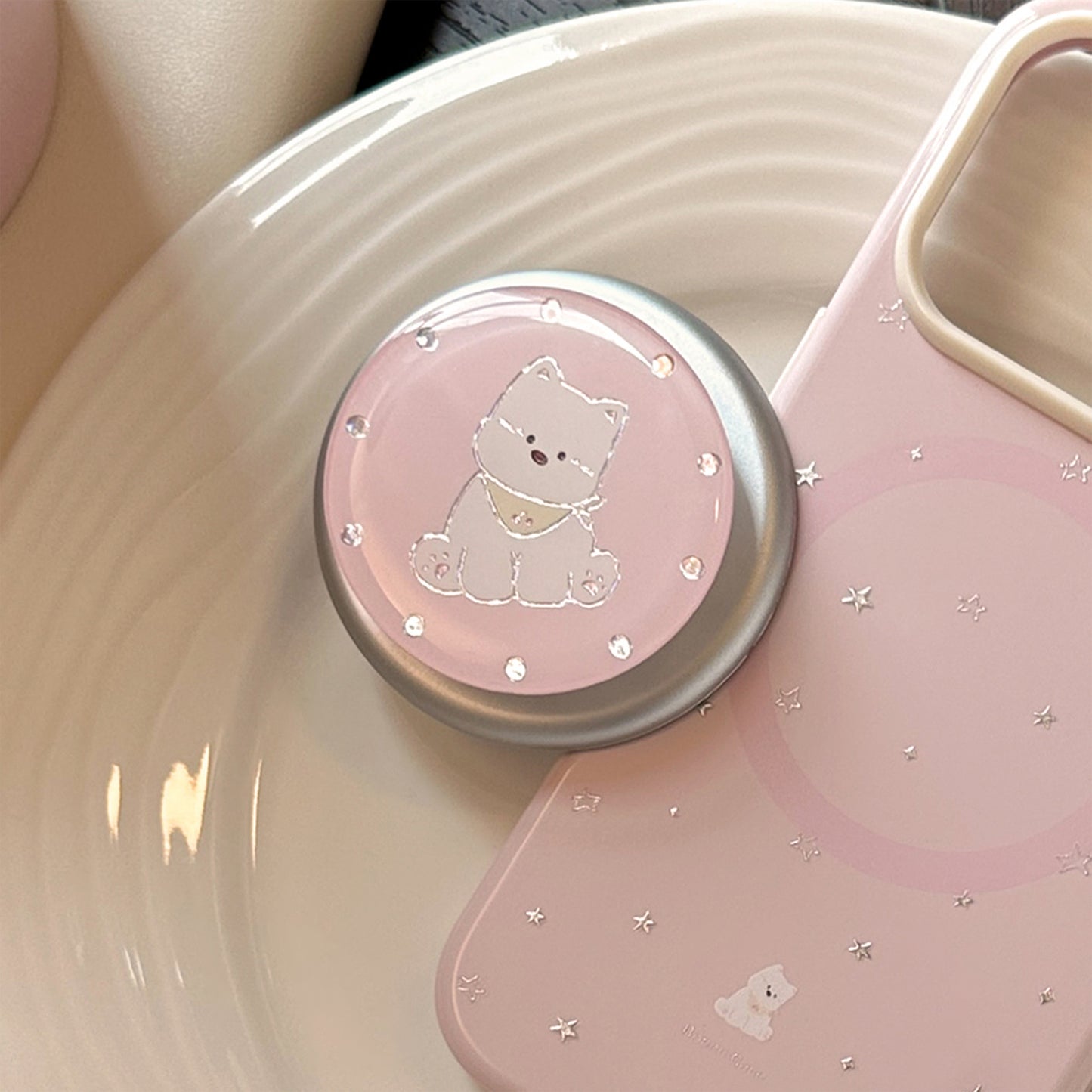 Smartphone Fingerhalter mit niedlichem Hunde-Motiv Brehn
