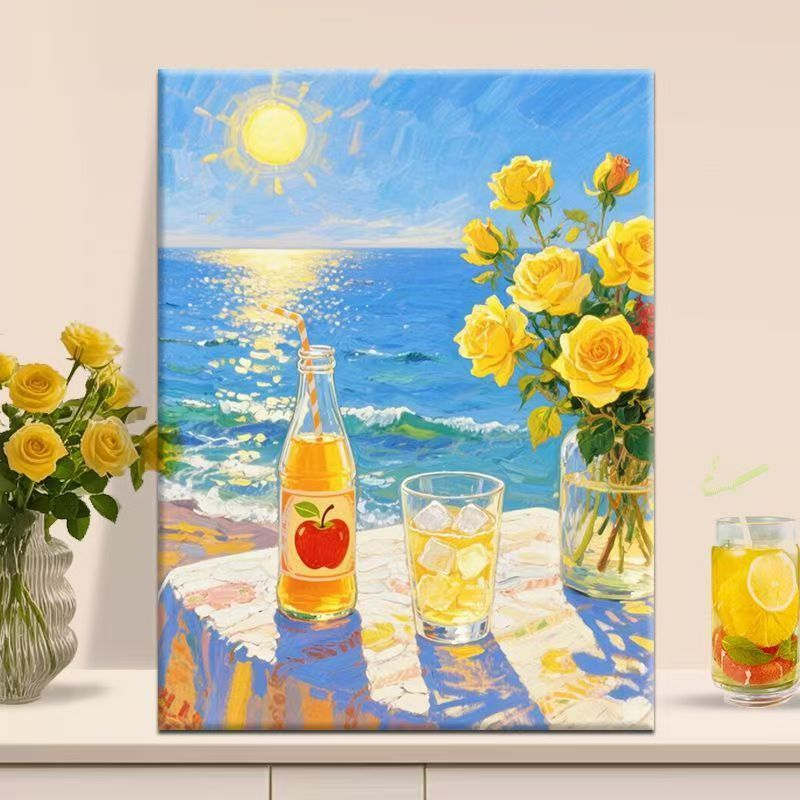 Lebhaftes strandthemen Canvas Kunst Brehn