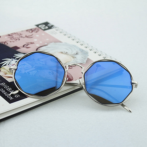 Damen Modische Achtkant-Sonnenbrille mit verspiegelten Gläsern Brehn