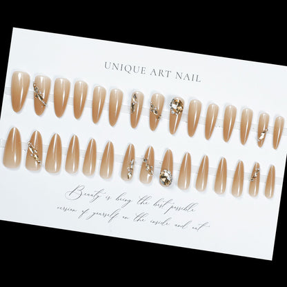 Glamouröser Kristall-beschmückter Press-On Nail Set Brehn