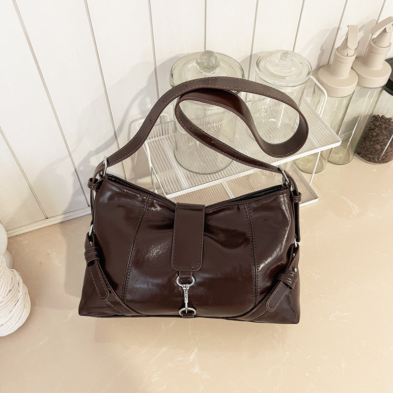 Lässige Leder Schultertasche