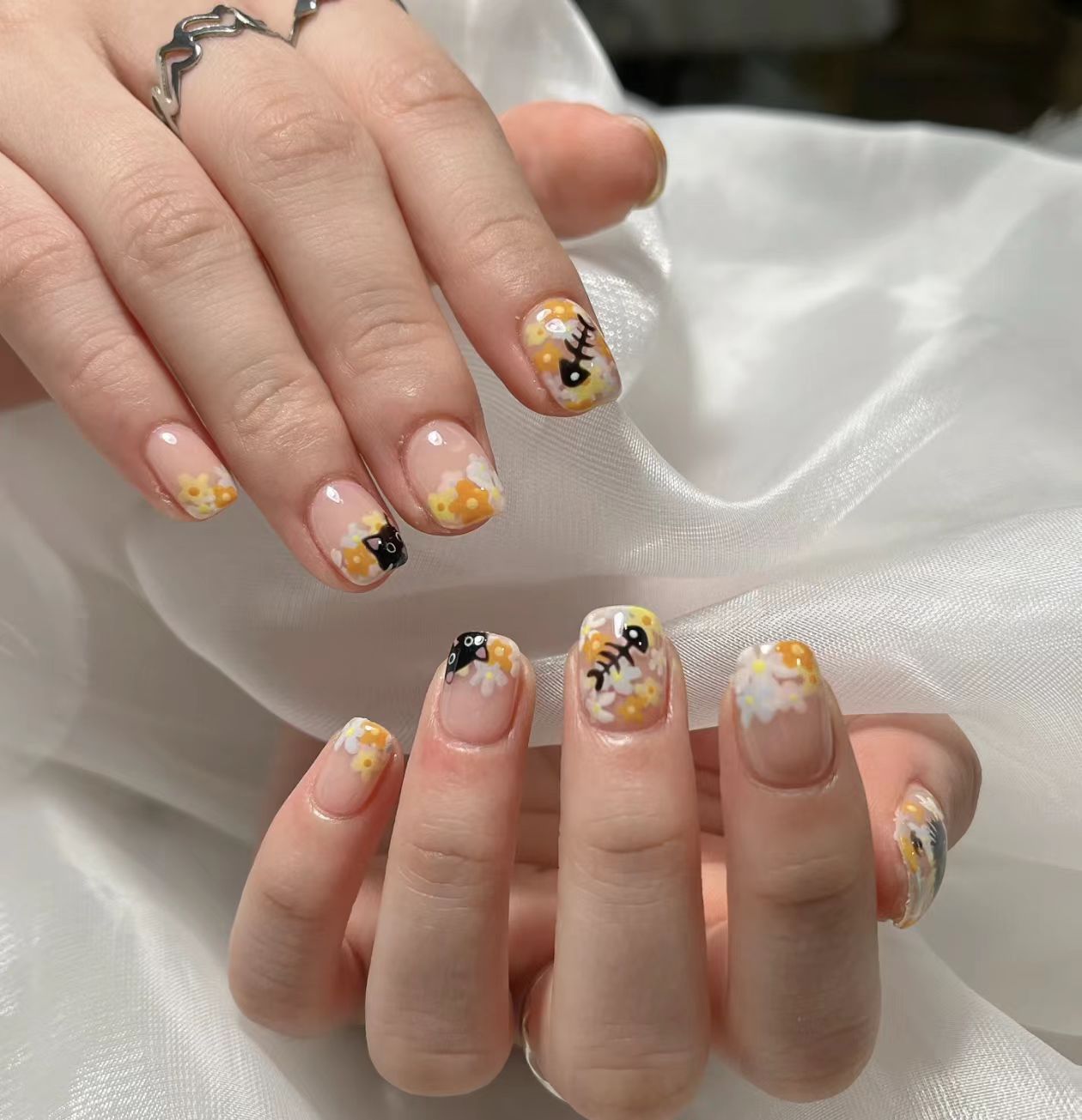 Ombre Lange-Stiletto Press-On Nägel Set Brehn