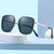 Damen quadratische Sonnenbrille mit luxuriösem Metallrahmen und UV-Schutz Brehn