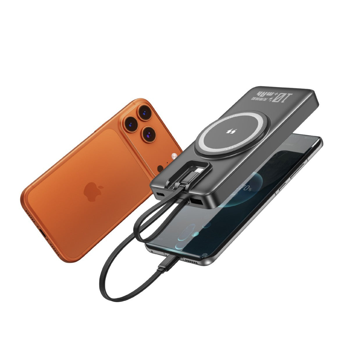 Tragbare Powerbank mit Induktiver Ladefunktion und Intelligenter Digitalanzeige Brehn