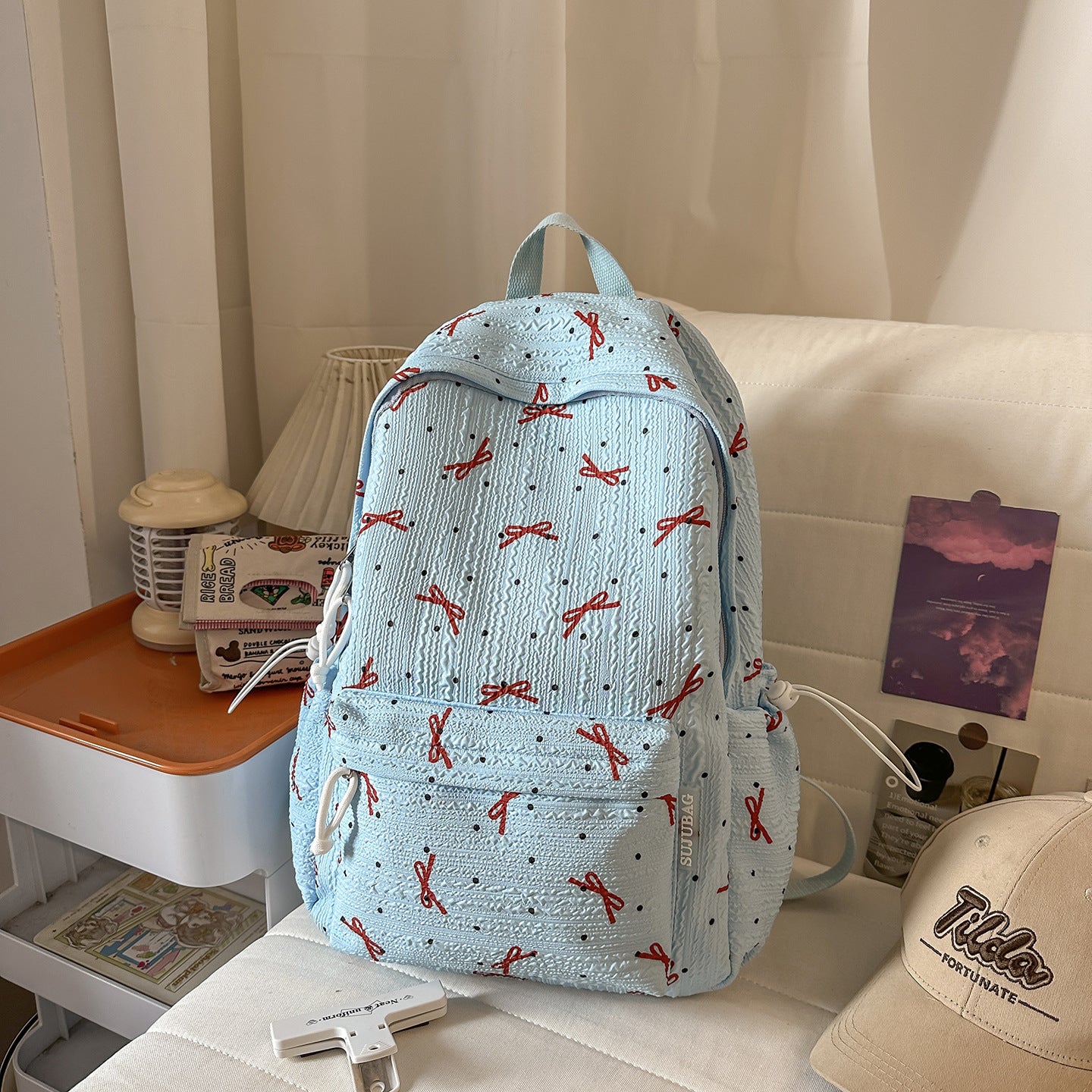 Süße Rucksack mit Schleifenmuster