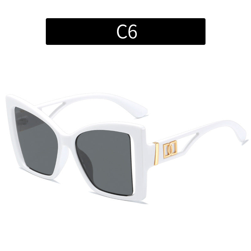 Übergroße geometrische Rahmen-Sonnenbrille