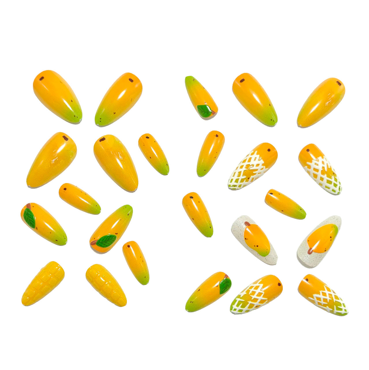 Kreative Kunstnägel mit Buntem Mango-Design Brehn