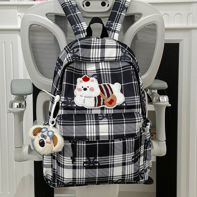 Niedlicher Cartoon-Themen Karierte Rucksack
