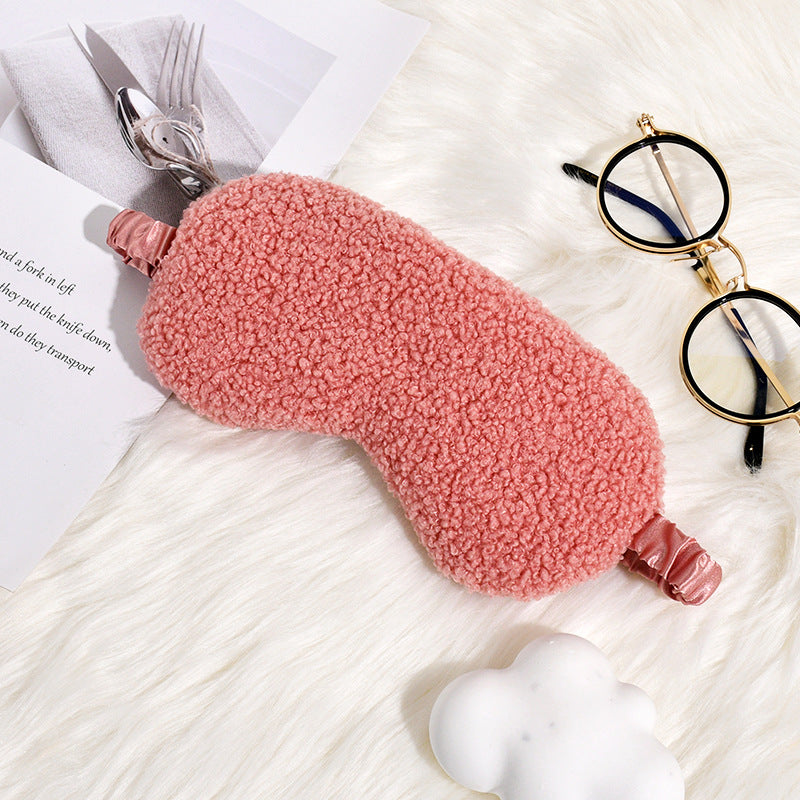 Damen nan kuschelige Thermo Schlafmaske aus Teddyfleece mit verstellbarem Satinband Brehn