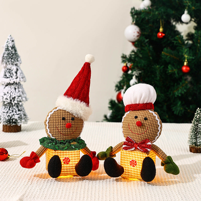 Niedlicher Weihnachtsgnom mit LED-Leuchte Brehn