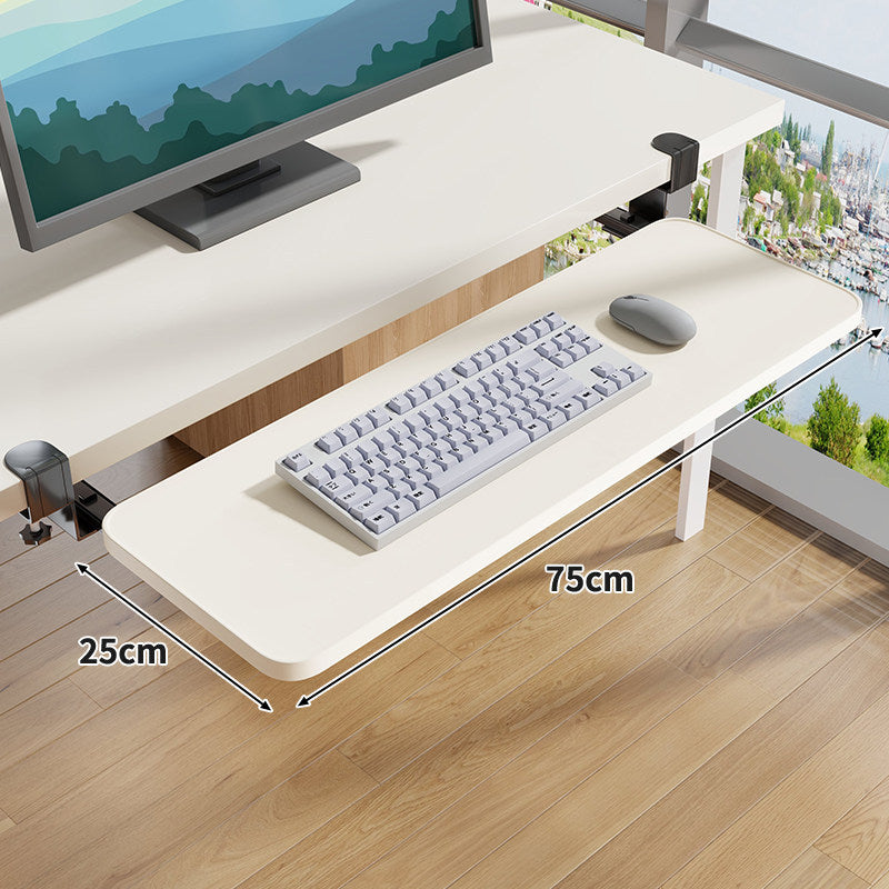 Unter-Desk Herausziehbare Tastaturablage mit Klemmbefestigung und ergonomischer Holzplatte