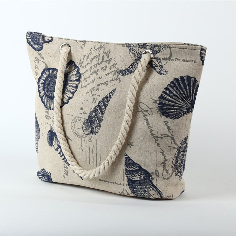 Strandtasche Im Maritimen Design mit Robusten Seilgriffen Brehn