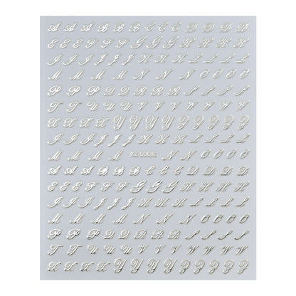 Dekorative Alphabet Nagelkunst Aufkleber