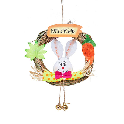 Dekorativer Bunny Willkommen Kranz